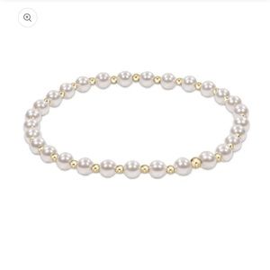 NWT Enewton Extends Classic Grateful Pattern 4mm Bead Bracelet- Pearl